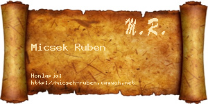Micsek Ruben névjegykártya